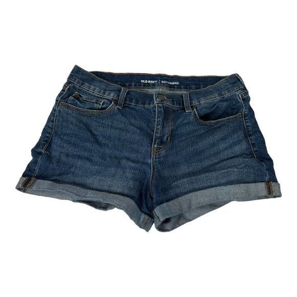 Old Navy Pants - Old Navy Women's Denim Boyfriend Cuffed Shorts Size 10